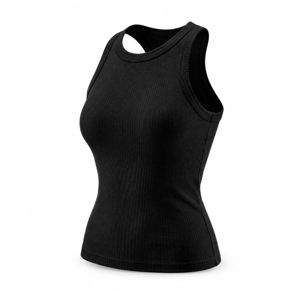 Ribbed Cotton Built-in Bra Tank