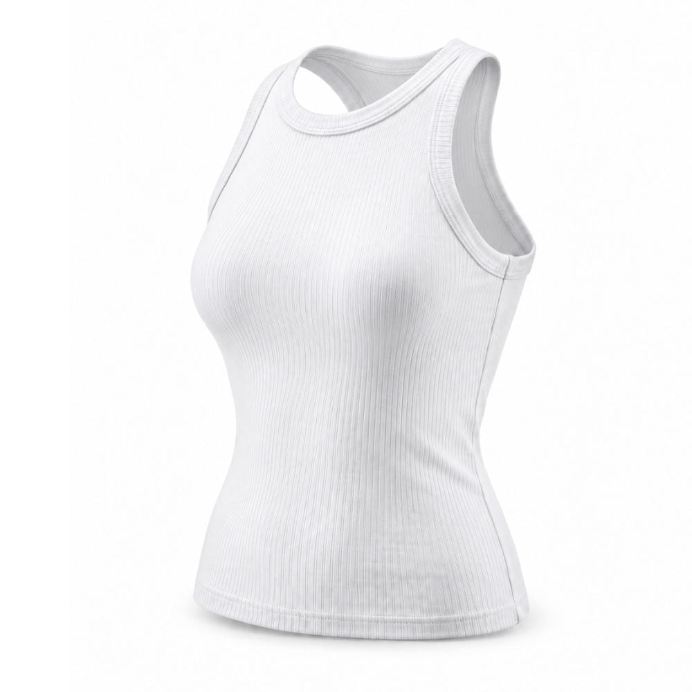 Ribbed Cotton Built-in Bra Tank