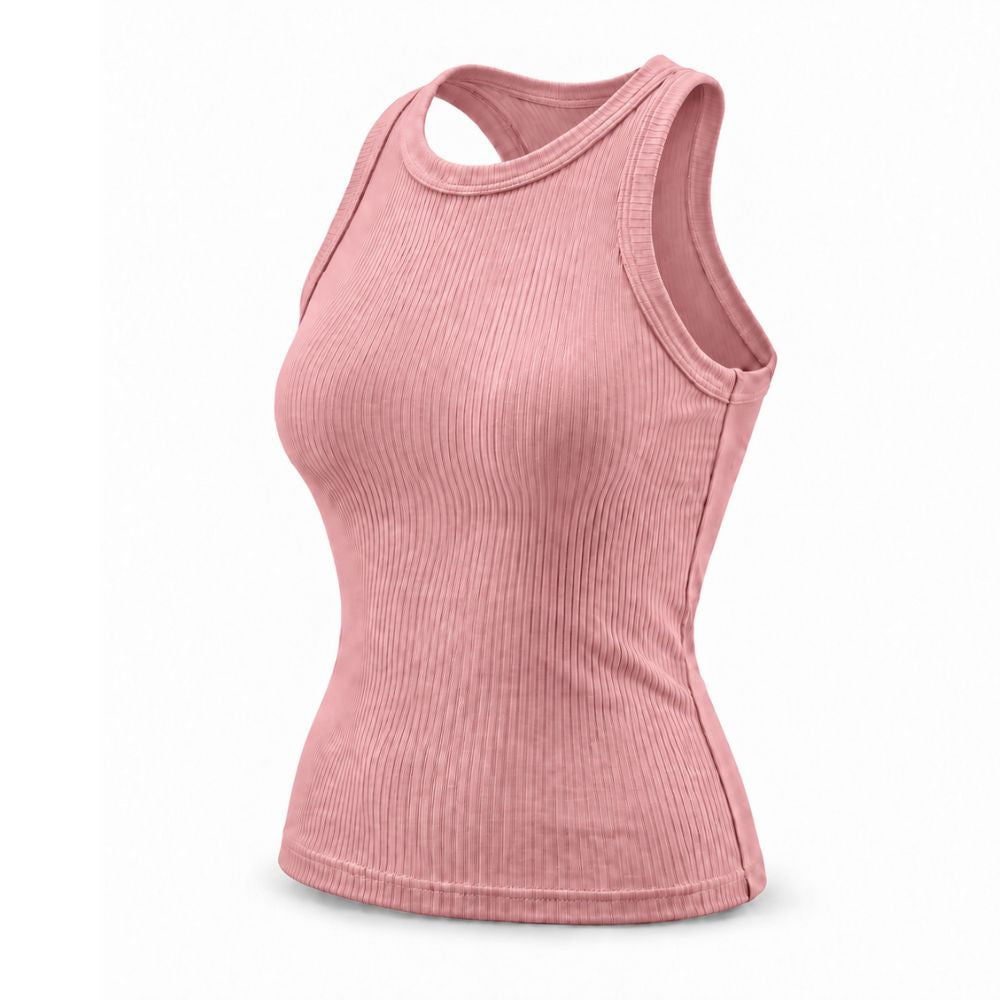 Ribbed Cotton Built-in Bra Tank