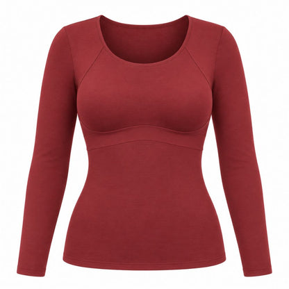 Built-In Bra Long Sleeve Comfort T-Shirt