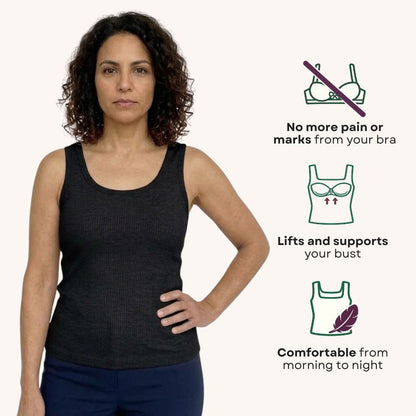 Ribbed Cotton Built-in Bra Tank