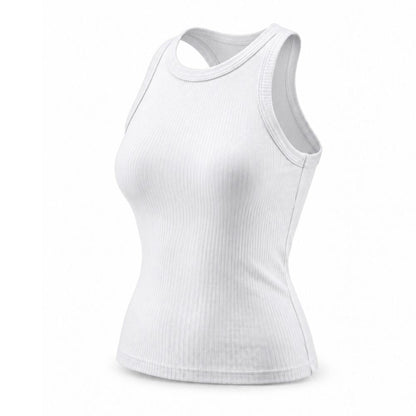 Ribbed Cotton Built-in Bra Tank