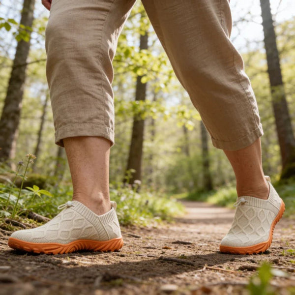 Walking comfortably on a forest path